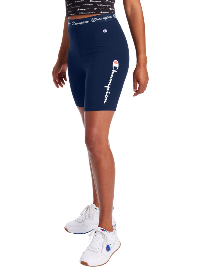 Champion Authentic Bike Script Logo 7 Korte Broek Dames - Donkerblauw - Belgie 7126QZSOI